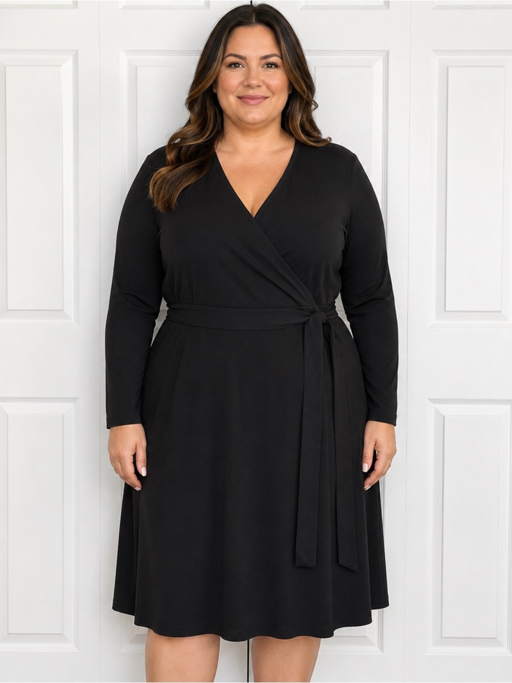 NWT Vero Moda Wrap Front Knit Black Mini Dress Women’s Size 2X